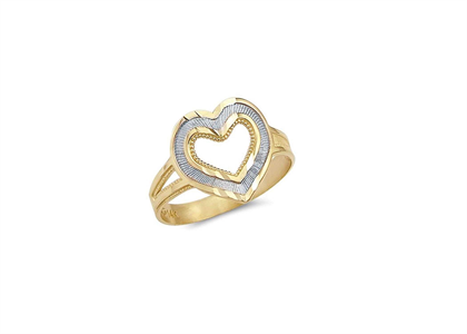 Two Tone Plated Heart Ring